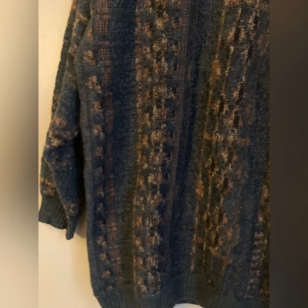 Vtg Cortina Sweater Multicolor Made Italy Cosby wool Blend Textured Grandpa XL